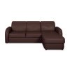 Угловой диван Ника коричневая экокожа