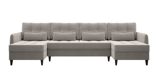 П-образный диван Ультра Молочный велюр