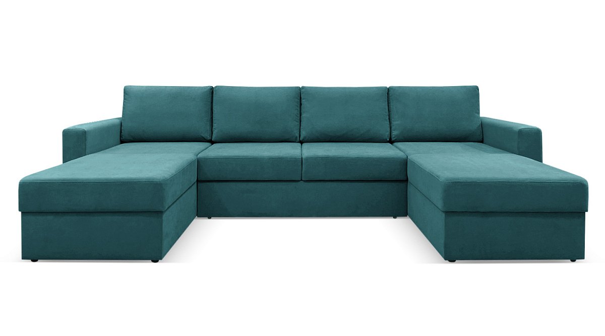 П-образный диван Карлстад Бирюзовый Велюр 